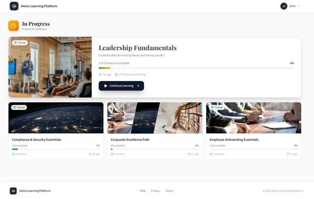 LMSMore dashboard showing course management and analytics